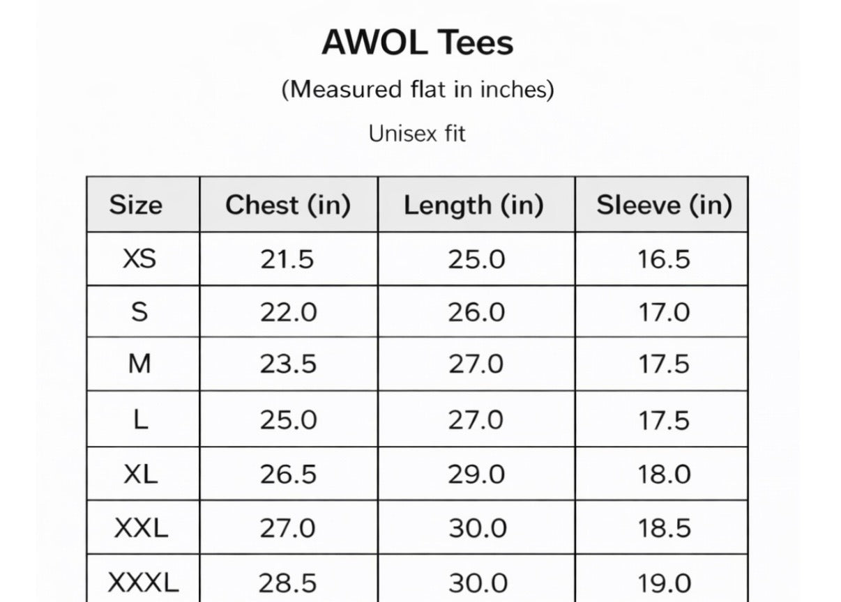 A.W.O.L tee (Midnight ash)